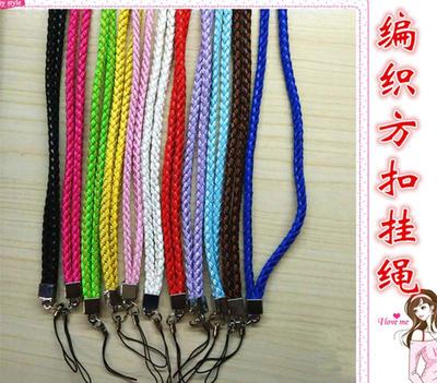 【热卖 编织手机挂绳 金属扣挂绳 编织方扣挂脖绳 证件挂绳工厂】价格_厂家_图片