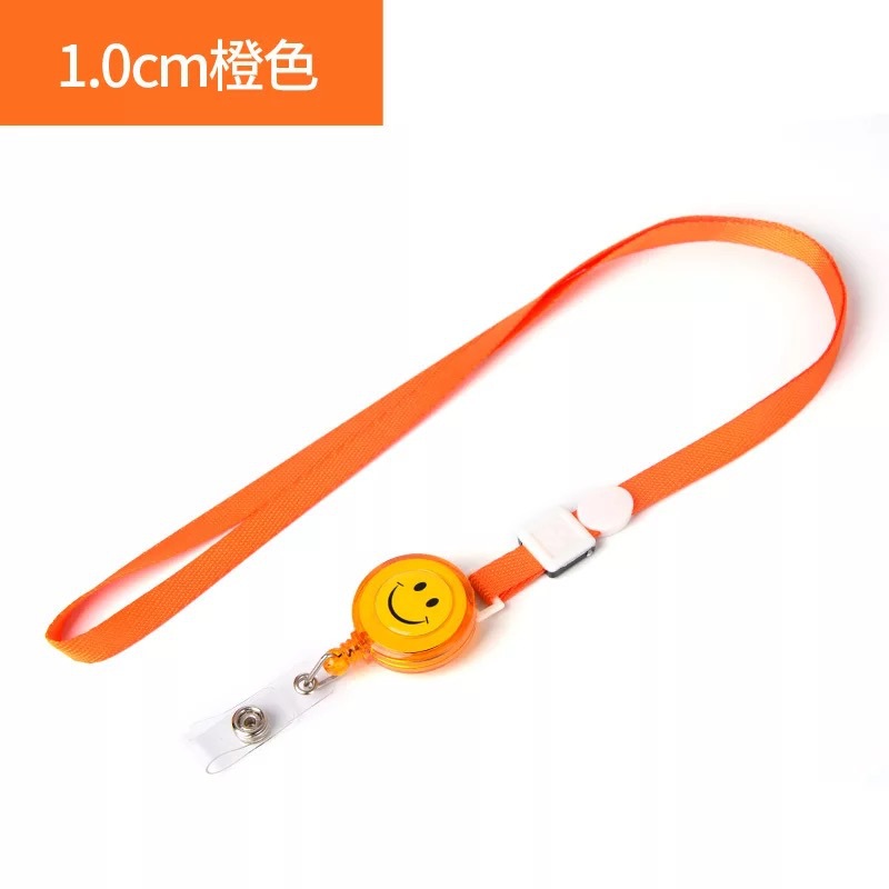 1.0公分透明易拉扣工作证件卡套挂绳伸缩扣厂牌胸牌加厚挂绳卡套